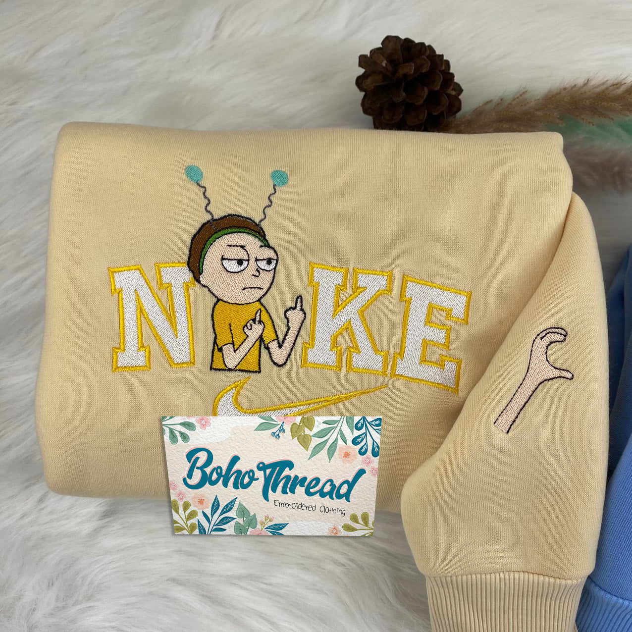 Rick and Morty Embroidered Couple Sweatshirts, Hoodies & T-shirts