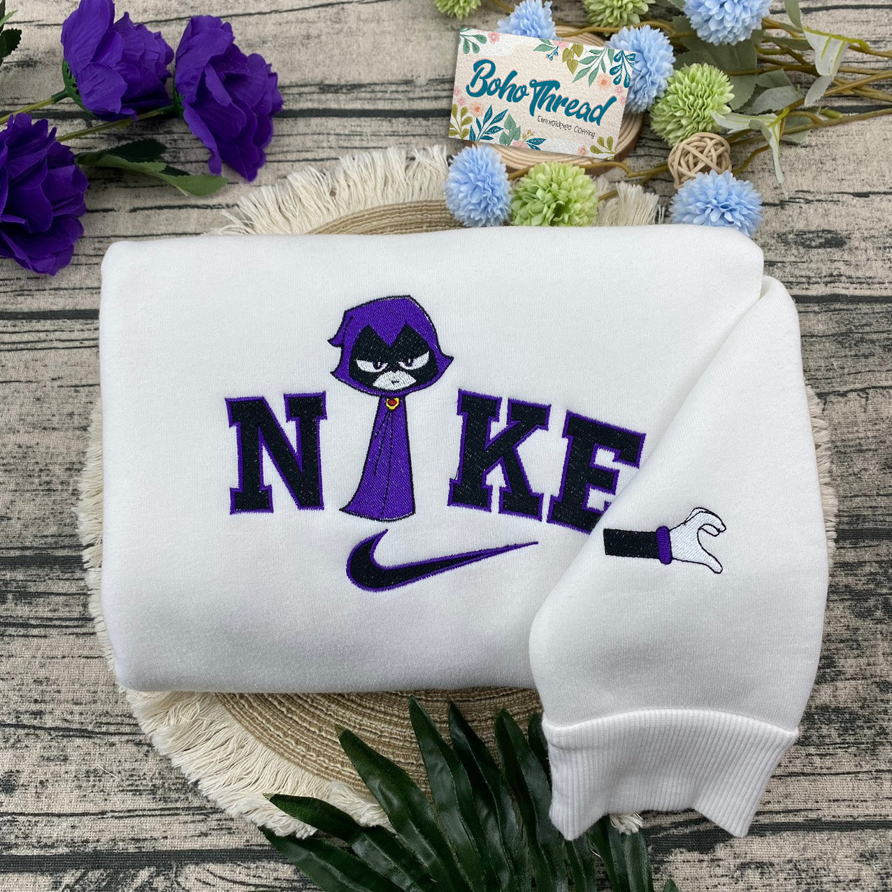 Teen Titans Raven & Starfire Embroidered Couple Sweatshirts, Hoodies & T-shirts