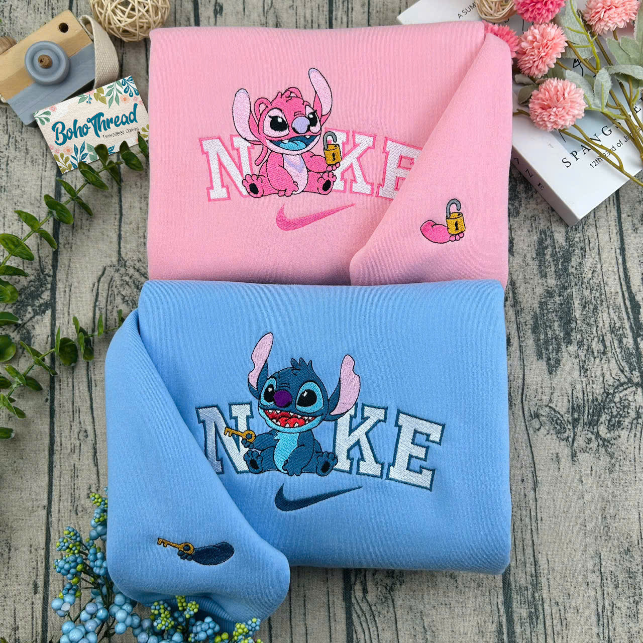 Disney Inspired Embroidered Sweatshirt, Hoodie, T-Shirt – Lilo & Stitch Cute Design Gift