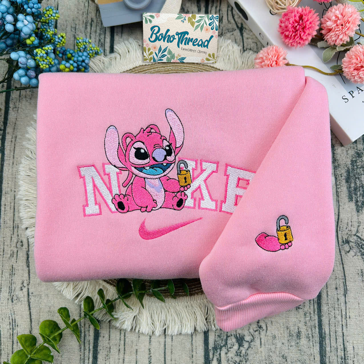 Disney Inspired Embroidered Sweatshirt, Hoodie, T-Shirt – Lilo & Stitch Cute Design Gift