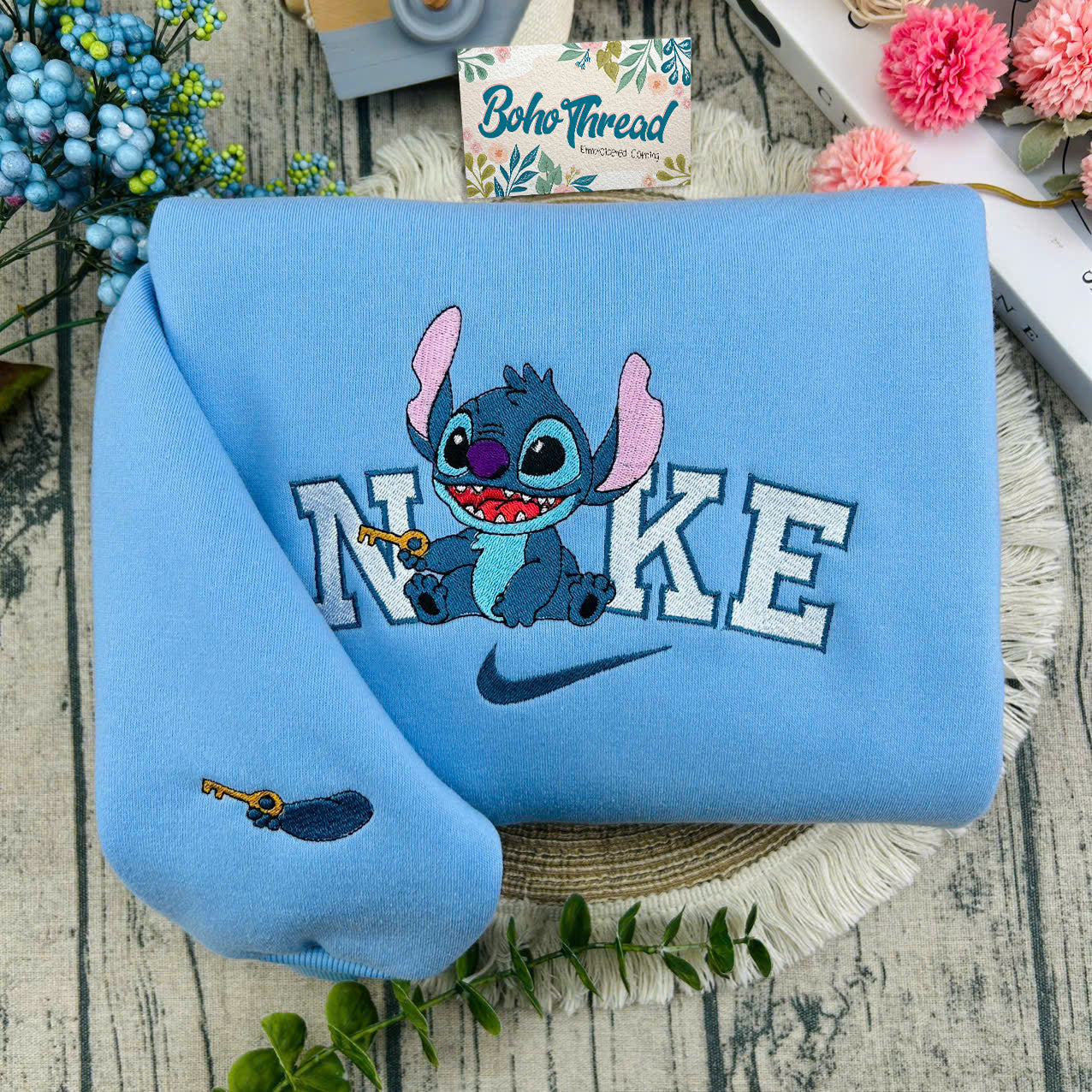 Disney Inspired Embroidered Sweatshirt, Hoodie, T-Shirt – Lilo & Stitch Cute Design Gift