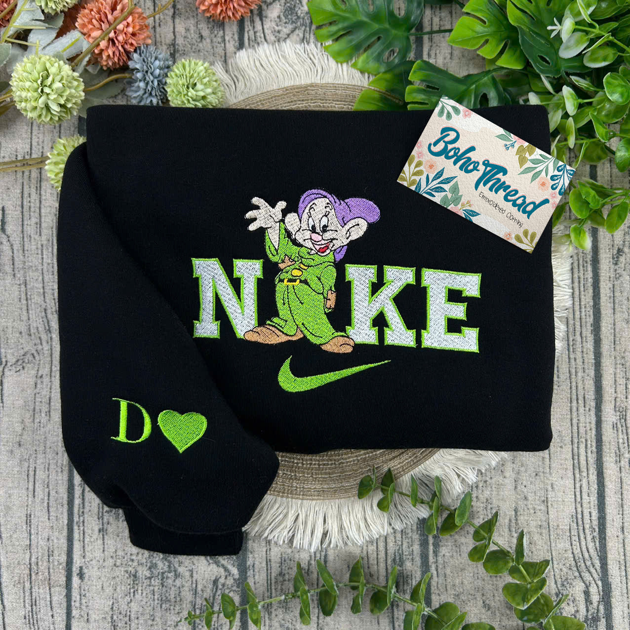 Disney Inspired Embroidered Sweatshirt, Hoodie, T-Shirt – Seven Dwarfs Character Design Gift