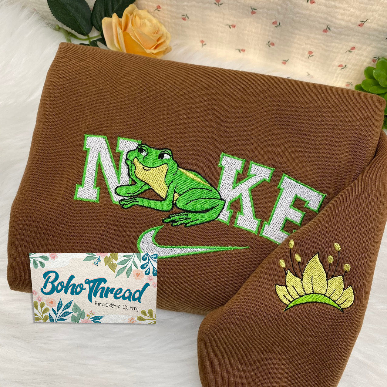 Personalized Embroidered Sweatshirt, Hoodie, T-Shirt β Frog Prince & Princess Fairycore Aesthetic Gift