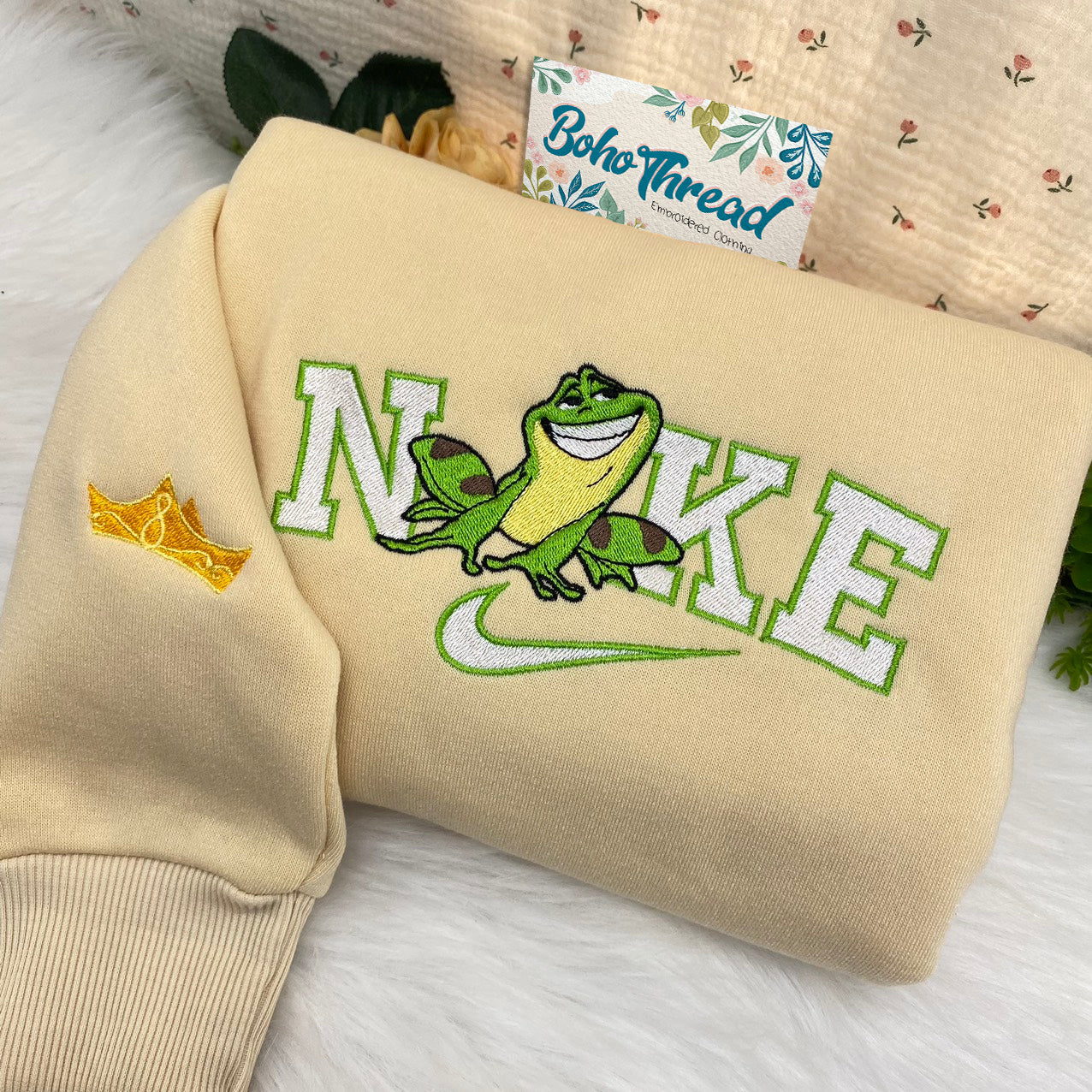Personalized Embroidered Sweatshirt, Hoodie, T-Shirt β Frog Prince & Princess Fairycore Aesthetic Gift