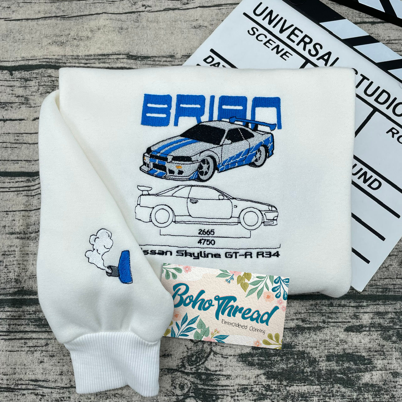 2 Fast 2 Furious Brian & Suki Embroidered Car Couple Sweatshirts, Hoodies & T-shirts