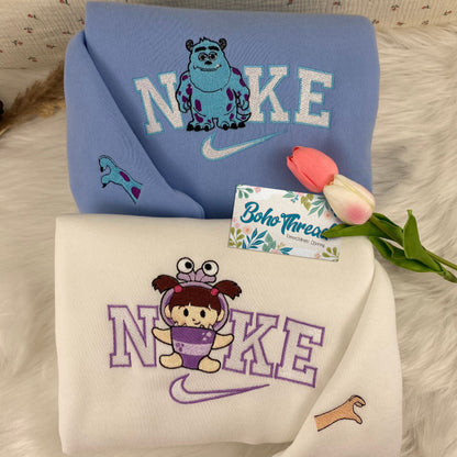 Monsters Inc. Sully & Boo Embroidered Couple Sweatshirts, Hoodies & T-shirts