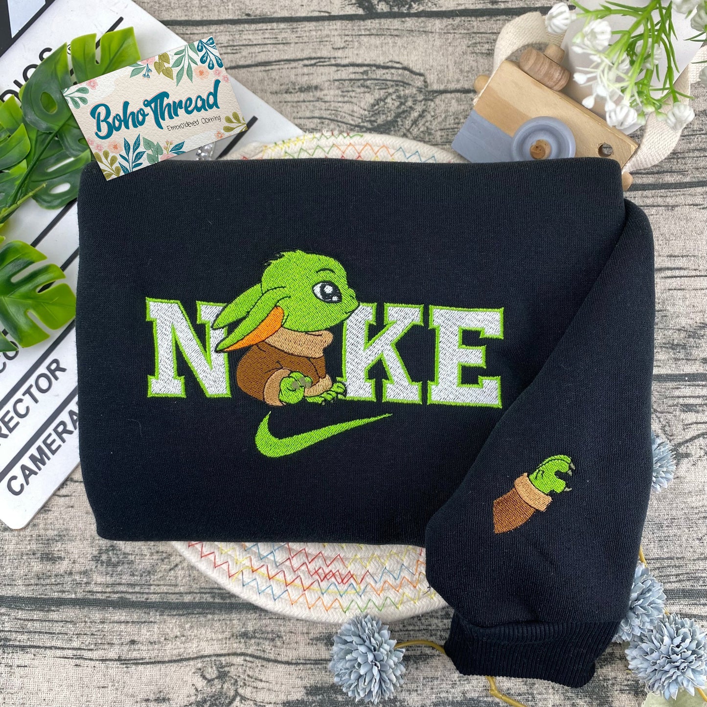 Grogu (Baby Yoda) & Stitch Embroidered Couple Sweatshirts, Hoodies & T-shirts