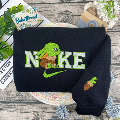 Grogu (Baby Yoda) & Stitch Embroidered Couple Sweatshirts, Hoodies & T-shirts