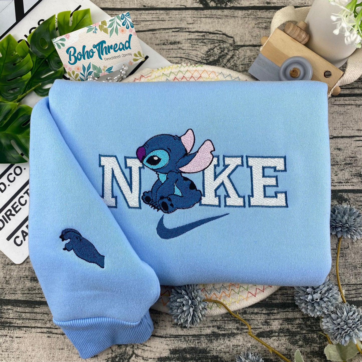 Grogu (Baby Yoda) & Stitch Embroidered Couple Sweatshirts, Hoodies & T-shirts