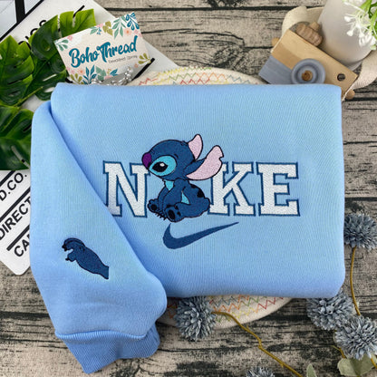 Grogu (Baby Yoda) & Stitch Embroidered Couple Sweatshirts, Hoodies & T-shirts