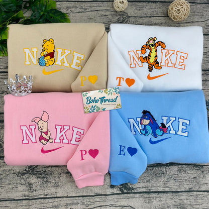Winnie the Pooh & Friends Embroidered Couple Sweatshirts, Hoodies & T-shirts