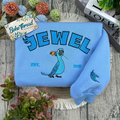 Personalized Rio Movie Blu & Jewel Embroidered Couple Sweatshirts, Hoodies & T-shirts