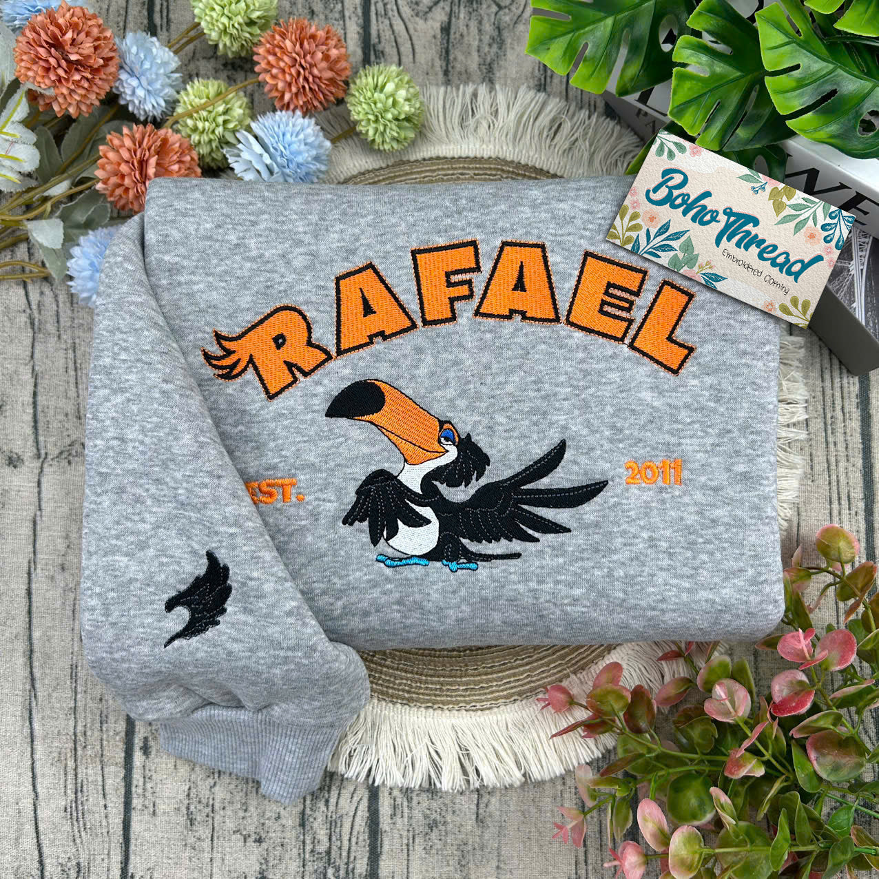 Personalized Rio Movie Blu & Jewel Embroidered Couple Sweatshirts, Hoodies & T-shirts