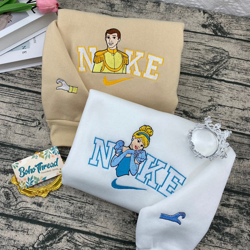 Disney Cinderella & Prince Charming Embroidered Couple Sweatshirts, Hoodies & T-shirts