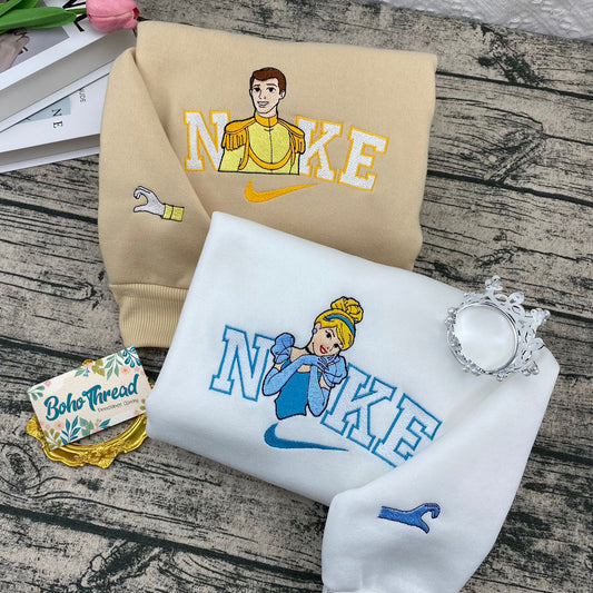 Disney Cinderella & Prince Charming Embroidered Couple Sweatshirts, Hoodies & T-shirts