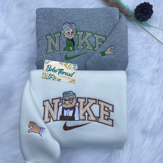 Disney Up Movie Carl & Ellie Embroidered Couple Sweatshirts, Hoodies & T-shirts