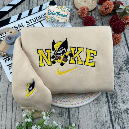 Chibi Deadpool & Wolverine Embroidered Couple Sweatshirts, Hoodies & T-shirts