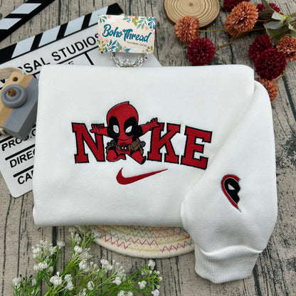 Chibi Deadpool & Wolverine Embroidered Couple Sweatshirts, Hoodies & T-shirts