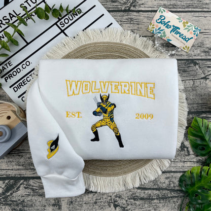 Personalized Deadpool & Wolverine Embroidered Name Couple Sweatshirts, Hoodies & T-shirts