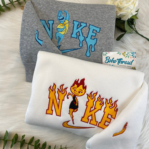 Elemental Ember & Wade Embroidered Couple Sweatshirts, Hoodies & T-shirts