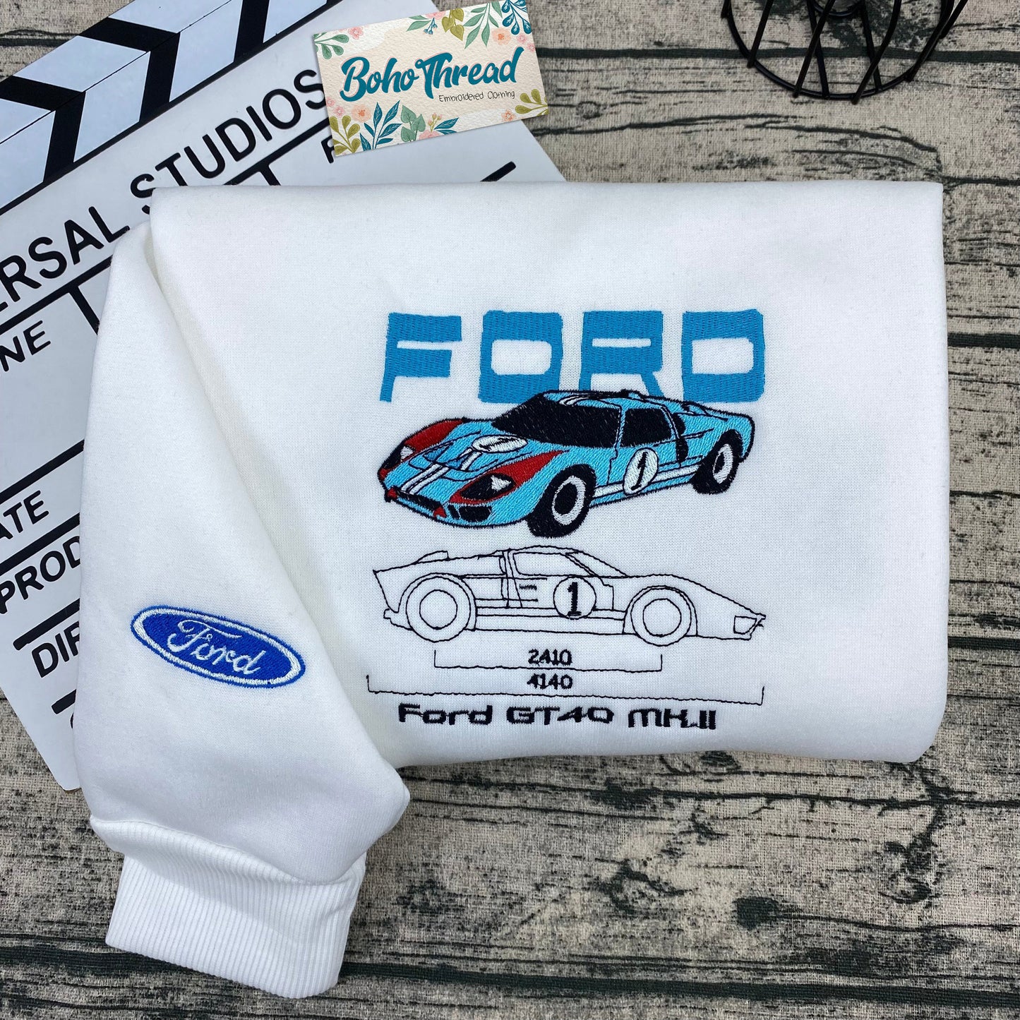 Ford GT40 & Ferrari 330 P3 Embroidered Couple Sweatshirts, Hoodies & T-shirts | Car Racing