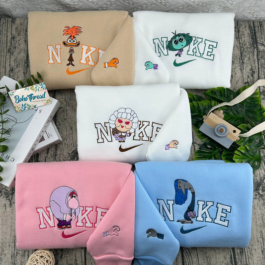 Inside Out Emotions Embroidered Couple Sweatshirts, Hoodies & T-shirts