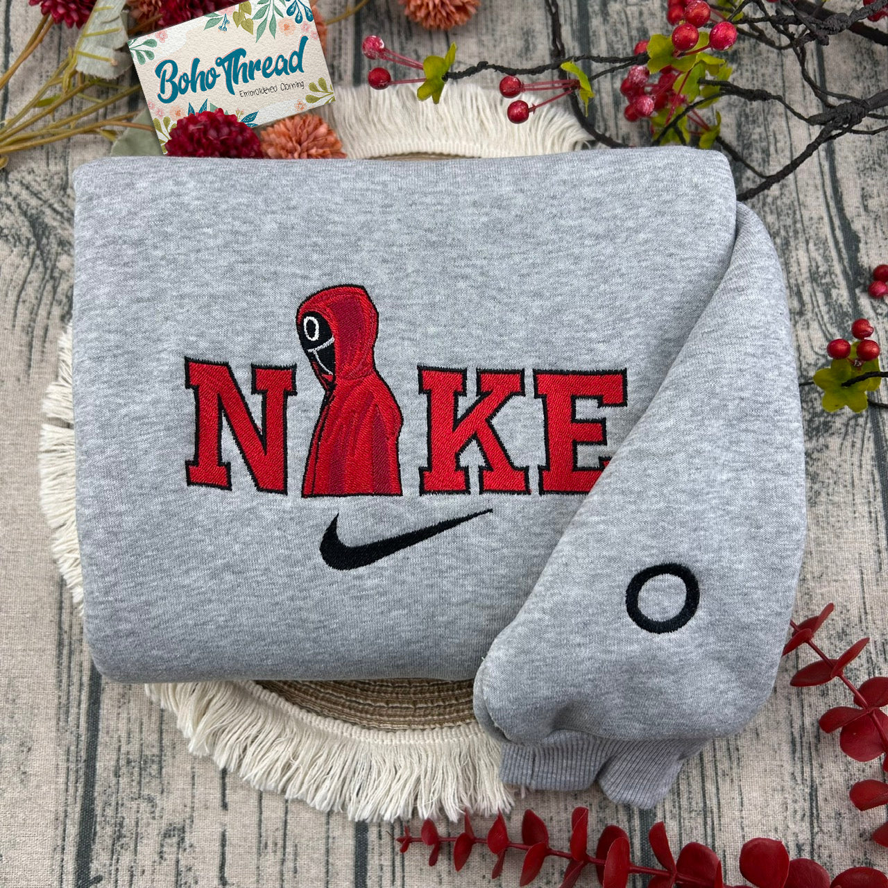 Squid Game Guard Shapes Embroidered Couple Sweatshirts, Hoodies & T-shirts