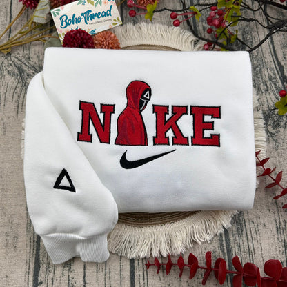 Squid Game Guard Shapes Embroidered Couple Sweatshirts, Hoodies & T-shirts