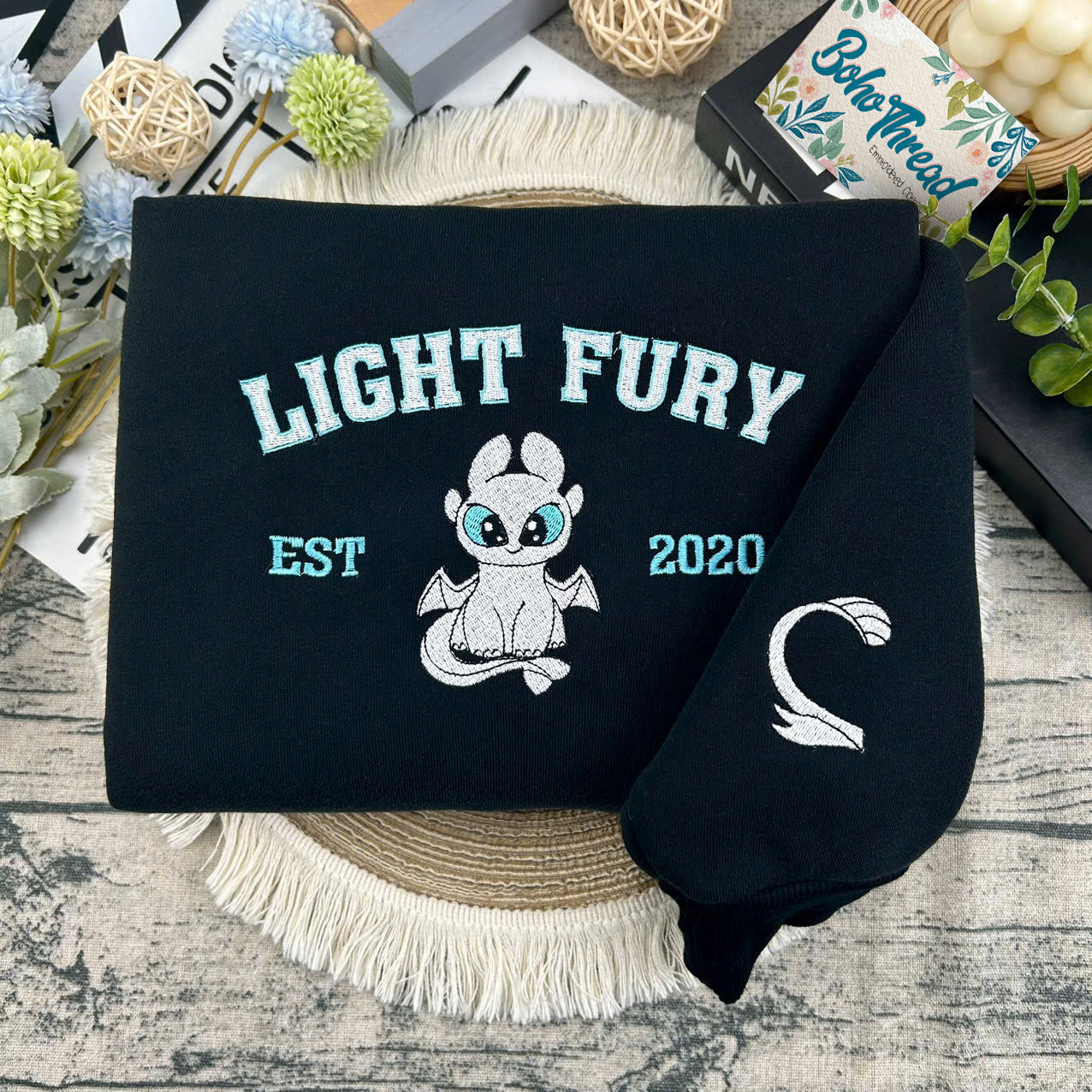 How to Train Your Dragon Toothless & Light Fury Embroidered Couple Sweatshirts, Hoodies & T-shirts