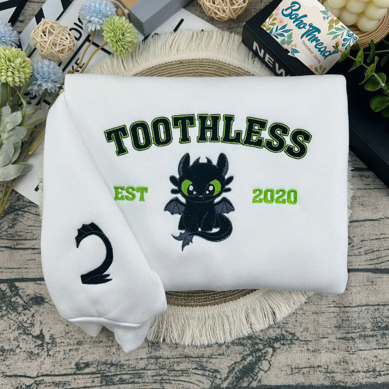 How to Train Your Dragon Toothless & Light Fury Embroidered Couple Sweatshirts, Hoodies & T-shirts