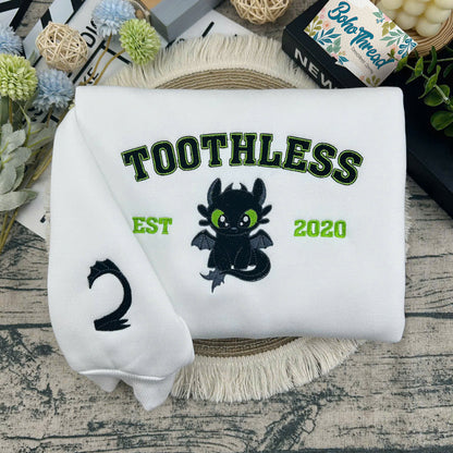 How to Train Your Dragon Toothless & Light Fury Embroidered Couple Sweatshirts, Hoodies & T-shirts