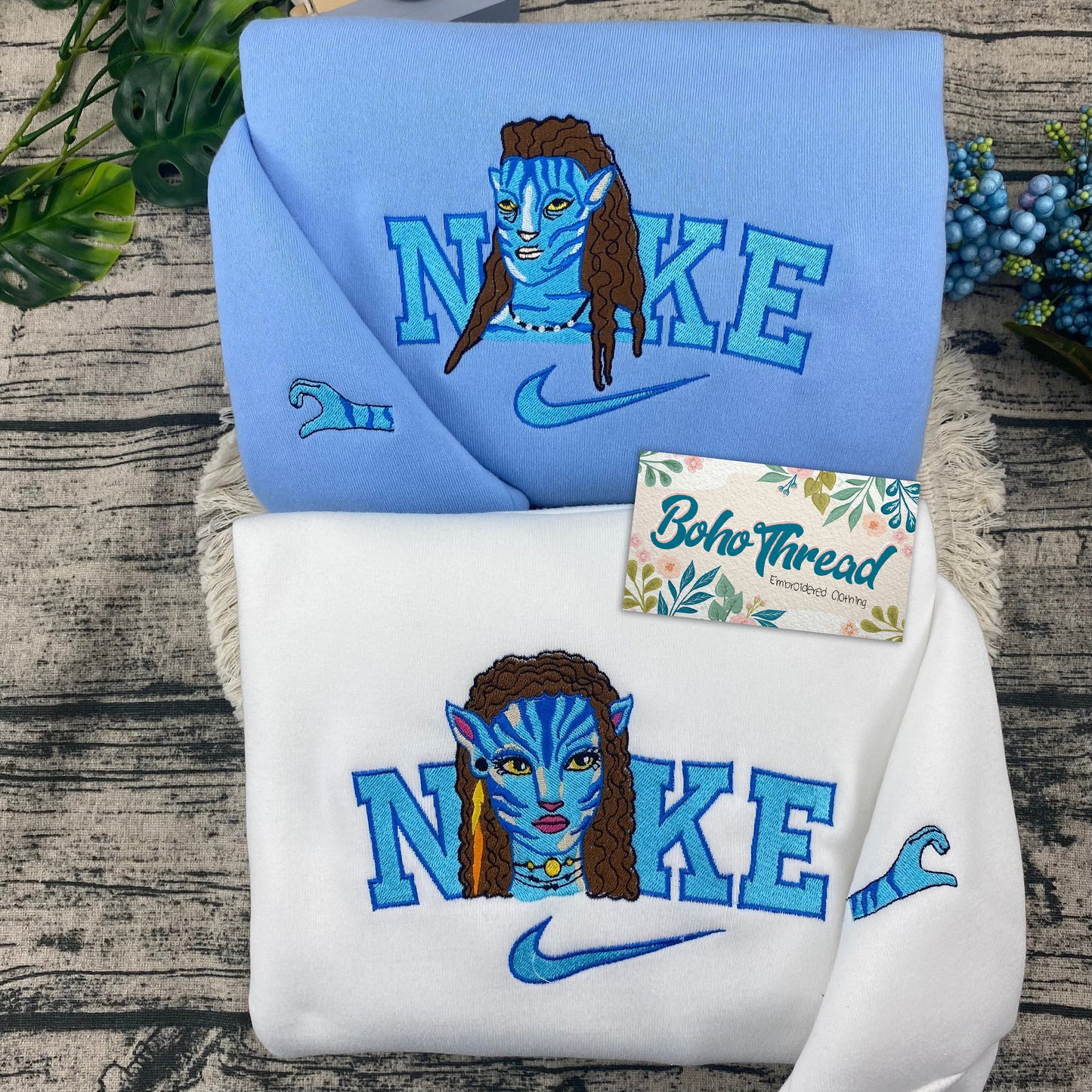 Avatar Jake Sully & Neytiri Embroidered Couple Sweatshirts, Hoodies & T-shirts