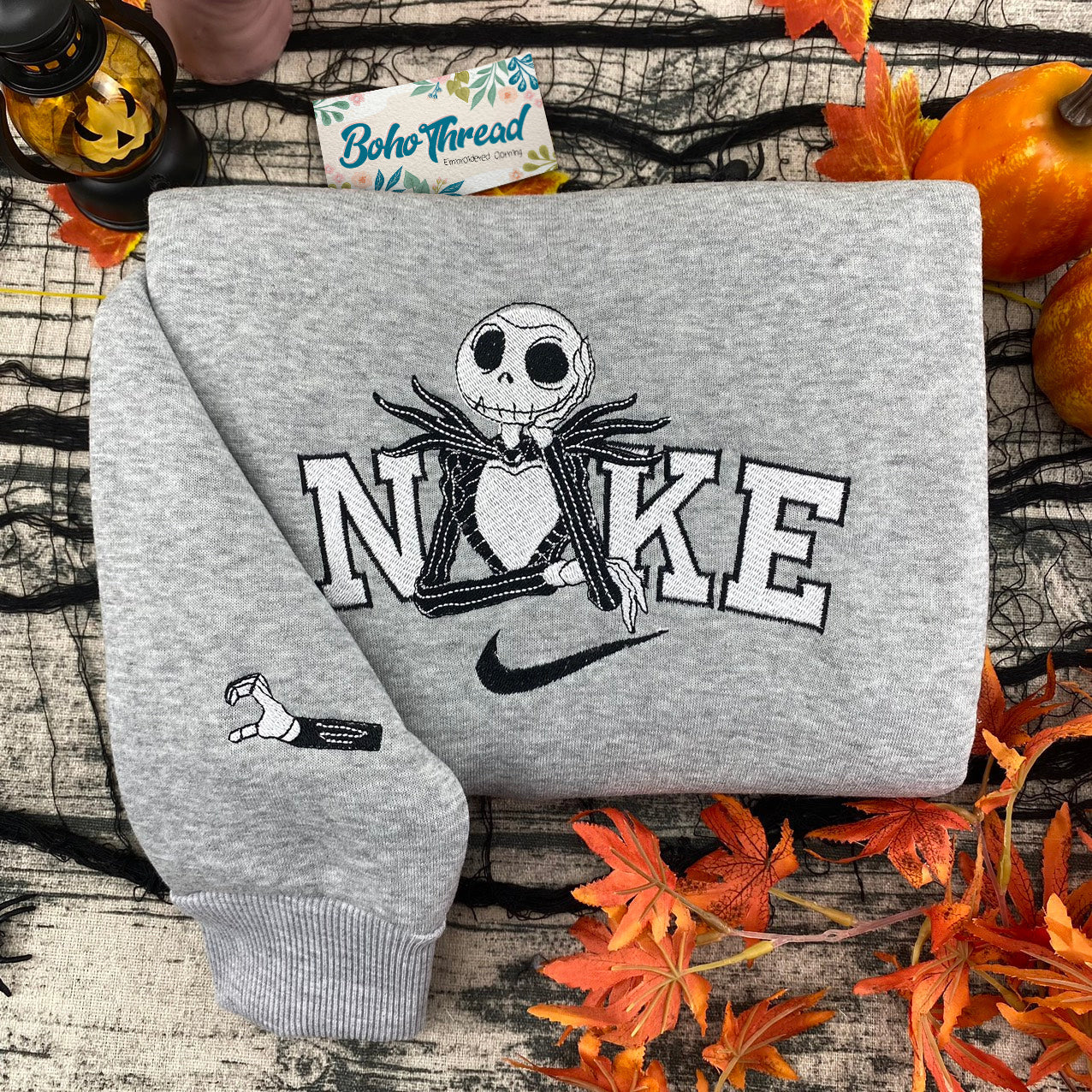 Nightmare Before Christmas Jack & Sally Embroidered Couple Sweatshirts, Hoodies & T-shirts