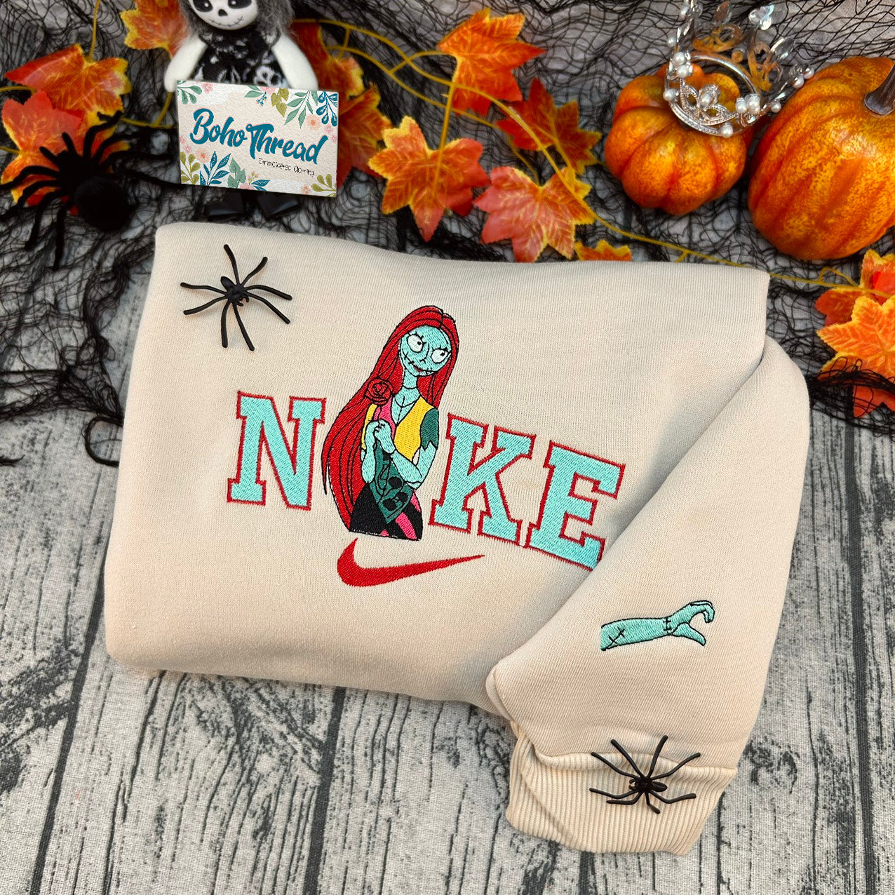 Nightmare Before Christmas Jack & Sally Embroidered Couple Sweatshirts, Hoodies & T-shirts