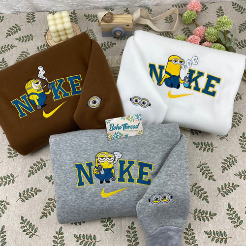 Minions Bob, Stuart & Kevin Embroidered Couple Sweatshirts, Hoodies & T-shirts