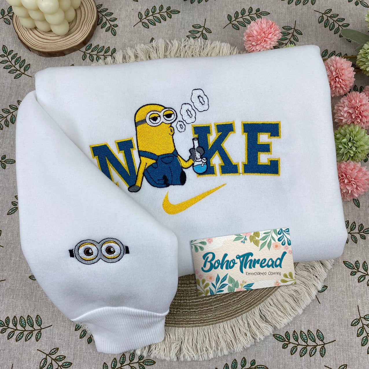 Minions Bob, Stuart & Kevin Embroidered Couple Sweatshirts, Hoodies & T-shirts