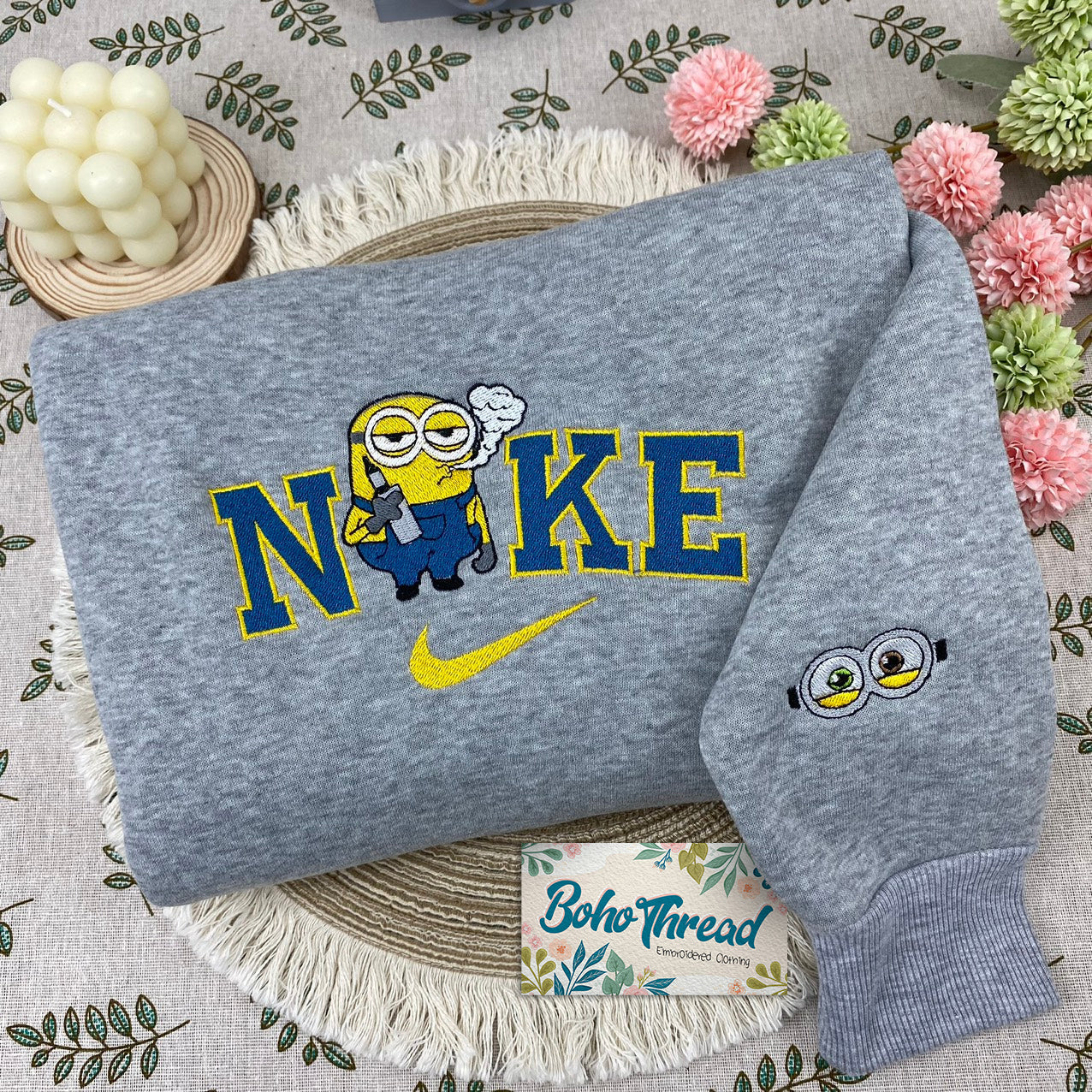 Minions Bob, Stuart & Kevin Embroidered Couple Sweatshirts, Hoodies & T-shirts