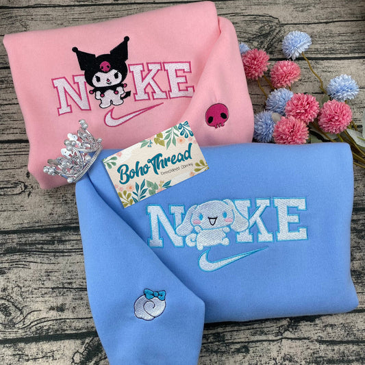 Sanrio Kuromi & Cinnamoroll Embroidered Couple Sweatshirts, Hoodies & T-shirts