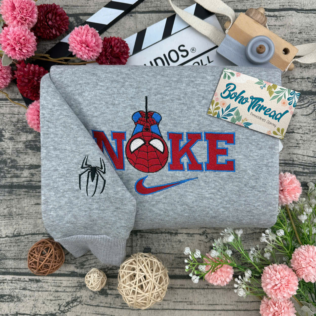 Hello Kitty & Spider-Man Embroidered Couple Sweatshirts, Hoodies & T-shirts | Unique Duo