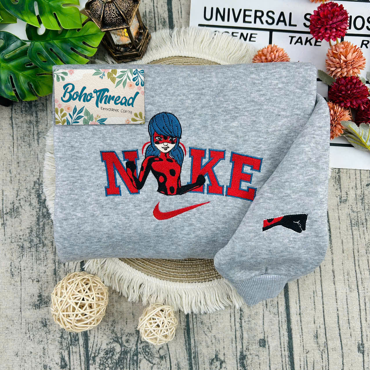 Miraculous Ladybug & Cat Noir Embroidered Couple Sweatshirts, Hoodies & T-shirts