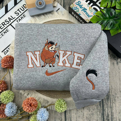 The Lion King Simba, Timon & Pumbaa Embroidered Couple Sweatshirts, Hoodies & T-shirts