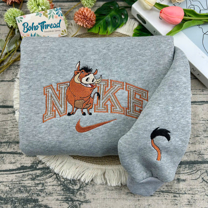The Lion King Timon, Pumbaa & Rafiki Embroidered Couple Sweatshirts, Hoodies & T-shirts