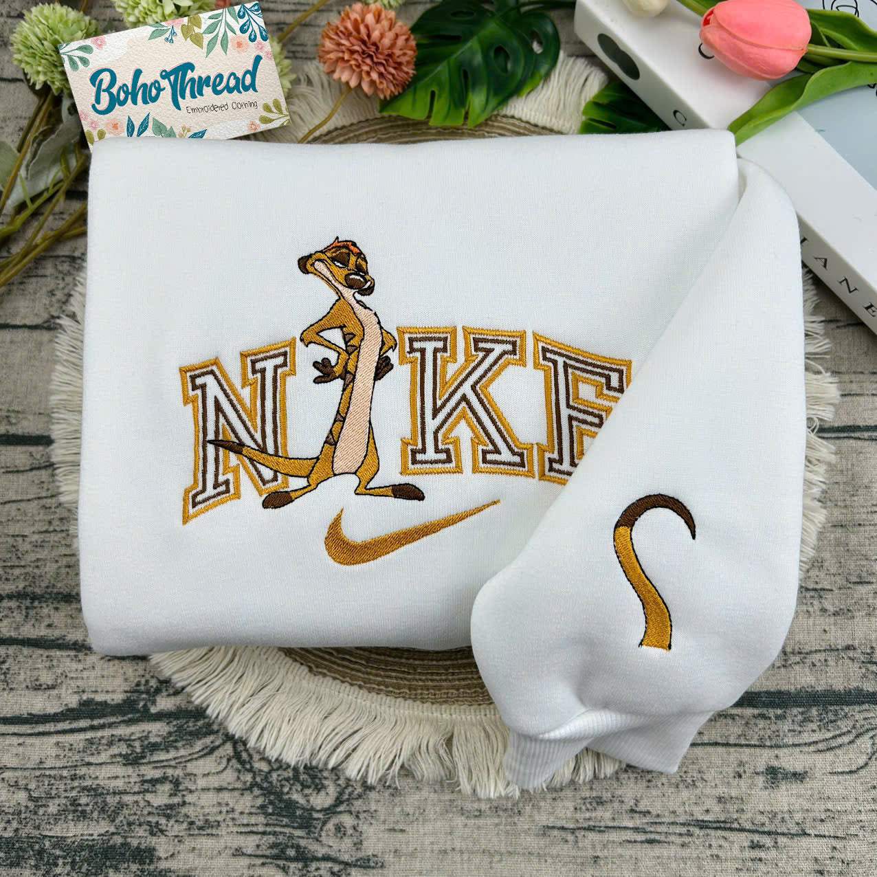 The Lion King Timon, Pumbaa & Rafiki Embroidered Couple Sweatshirts, Hoodies & T-shirts