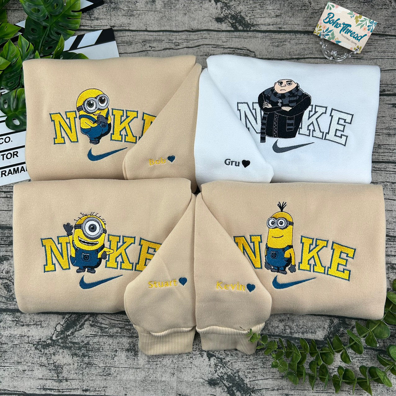 Minions & Gru Embroidered Couple Sweatshirts, Hoodies & T-shirts | Despicable Me Fan Gift