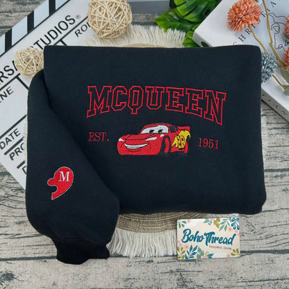 Cars Lightning McQueen & Sally Embroidered Couple Sweatshirts, Hoodies & T-shirts