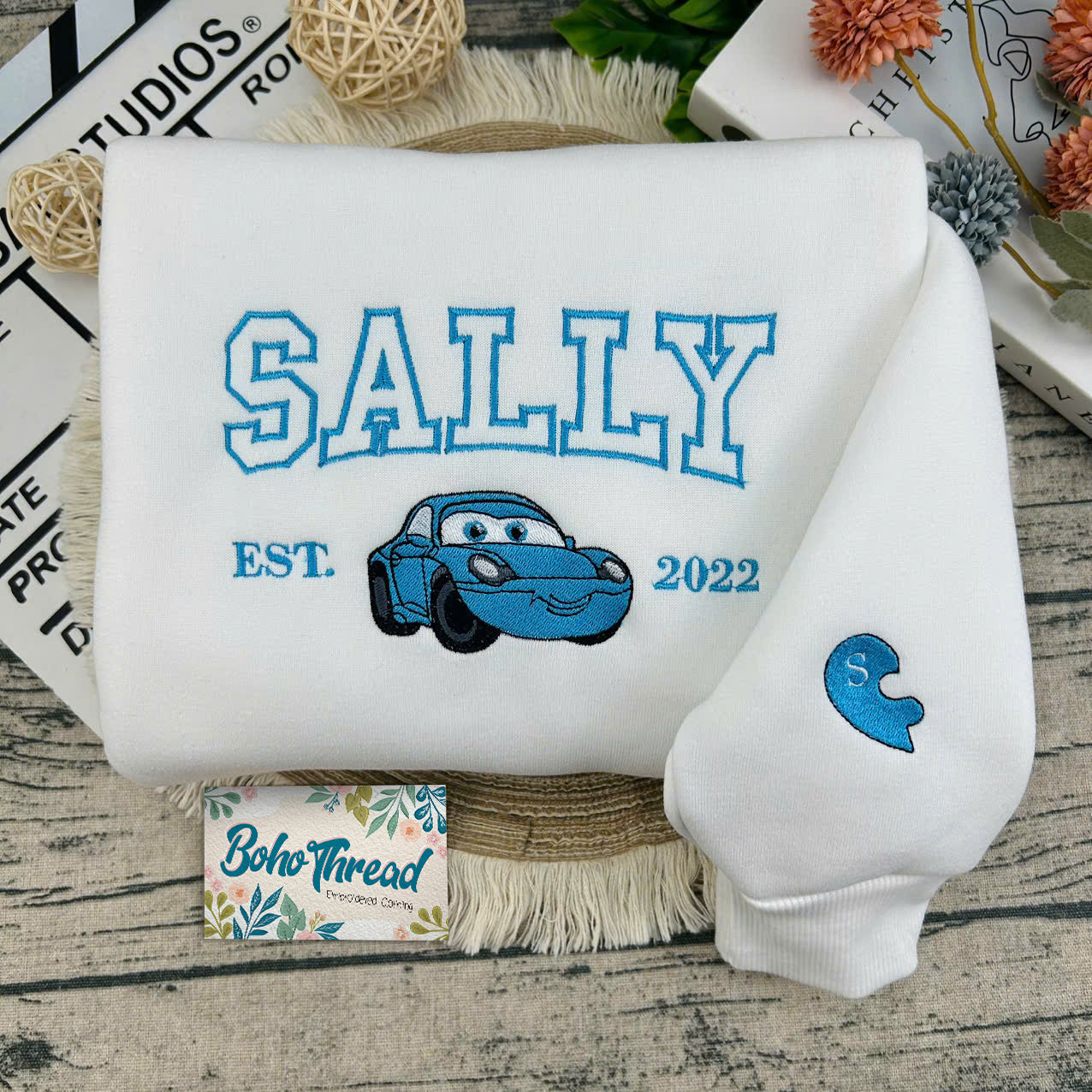 Cars Lightning McQueen & Sally Embroidered Couple Sweatshirts, Hoodies & T-shirts