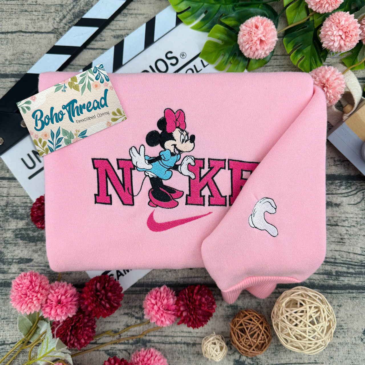 Mickey and Minnie Mouse Embroidered Couple Sweatshirts, Hoodies & T-shirts