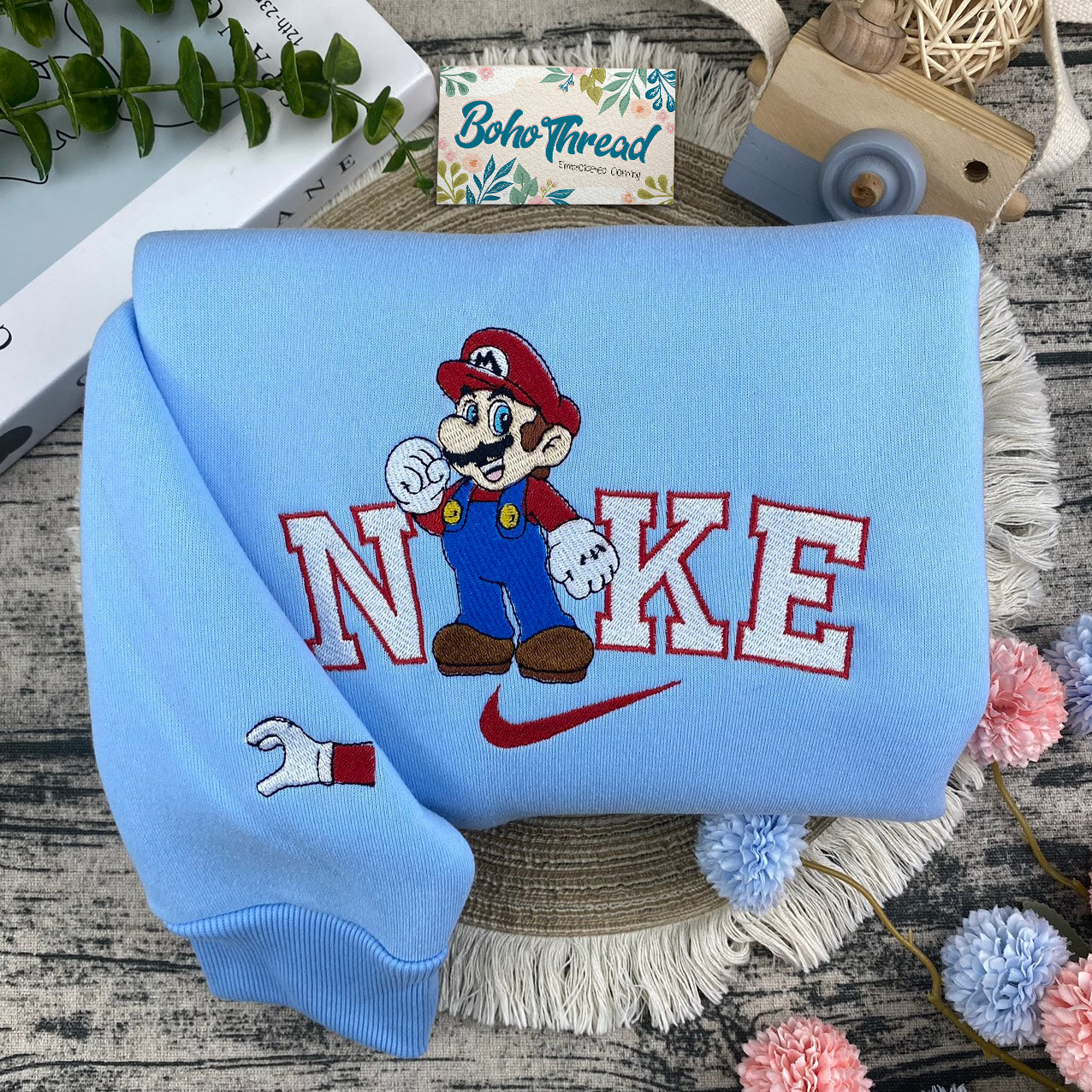 Super Mario Bros. Mario & Peach Embroidered Couple Sweatshirts, Hoodies & T-shirts