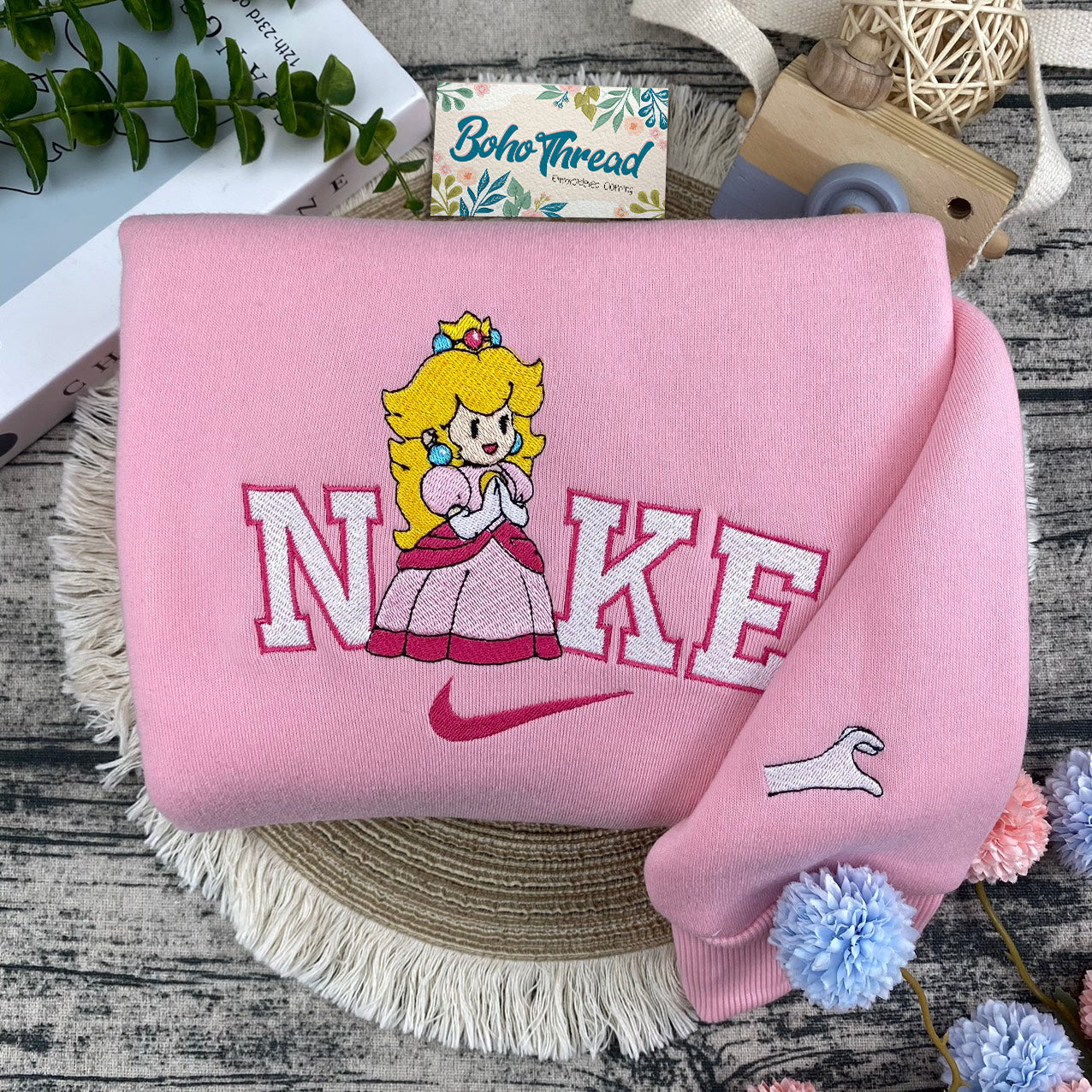 Super Mario Bros. Mario & Peach Embroidered Couple Sweatshirts, Hoodies & T-shirts