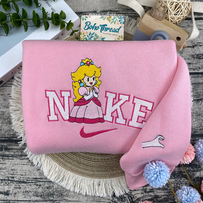 Super Mario Bros. Mario & Peach Embroidered Couple Sweatshirts, Hoodies & T-shirts